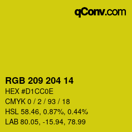 カラーコード: RGB 209 204 14 | qconv.com