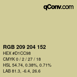 カラーコード: RGB 209 204 152 | qconv.com