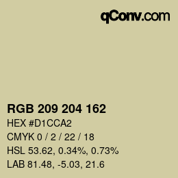 Código de color: RGB 209 204 162 | qconv.com