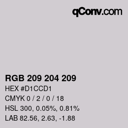 颜色代码: RGB 209 204 209 | qconv.com