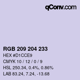 Color code: RGB 209 204 233 | qconv.com