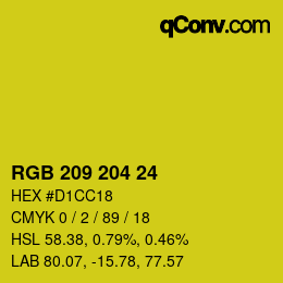 カラーコード: RGB 209 204 24 | qconv.com