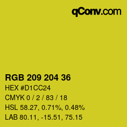 Color code: RGB 209 204 36 | qconv.com