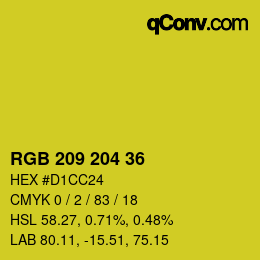 カラーコード: RGB 209 204 36 | qconv.com