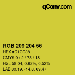 カラーコード: RGB 209 204 56 | qconv.com