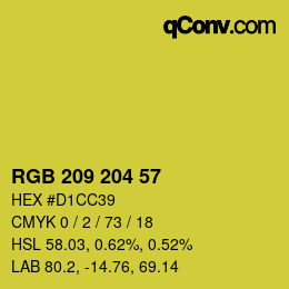 Color code: RGB 209 204 57 | qconv.com