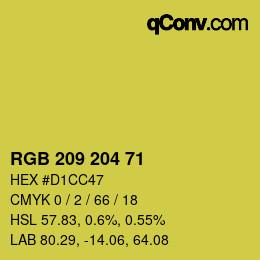 Color code: RGB 209 204 71 | qconv.com