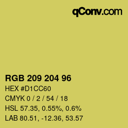 Color code: RGB 209 204 96 | qconv.com