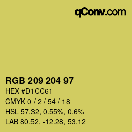 Color code: RGB 209 204 97 | qconv.com