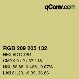 Color code: RGB 209 205 132 | qconv.com