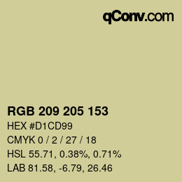 Color code: RGB 209 205 153 | qconv.com