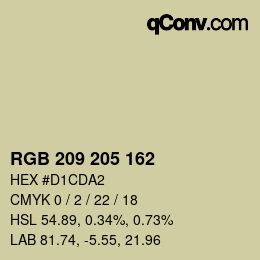 Color code: RGB 209 205 162 | qconv.com