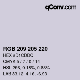 Color code: RGB 209 205 220 | qconv.com