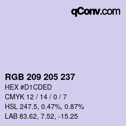 Color code: RGB 209 205 237 | qconv.com