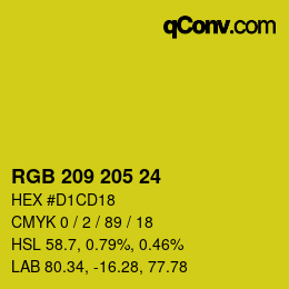 Color code: RGB 209 205 24 | qconv.com