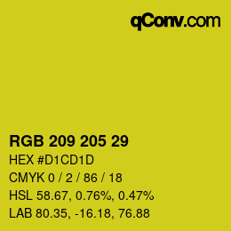 Color code: RGB 209 205 29 | qconv.com