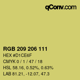 Color code: RGB 209 206 111 | qconv.com