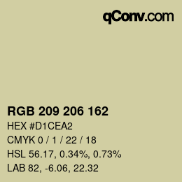 Color code: RGB 209 206 162 | qconv.com