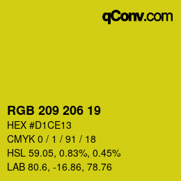 Color code: RGB 209 206 19 | qconv.com
