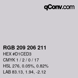 Color code: RGB 209 206 211 | qconv.com