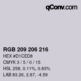 Color code: RGB 209 206 216 | qconv.com
