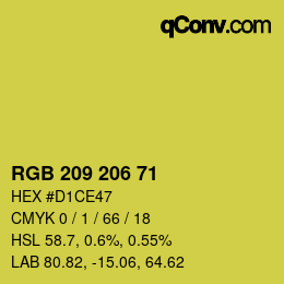 Color code: RGB 209 206 71 | qconv.com