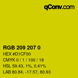 Color code: RGB 209 207 0 | qconv.com