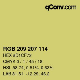 Color code: RGB 209 207 114 | qconv.com