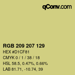 カラーコード: RGB 209 207 129 | qconv.com