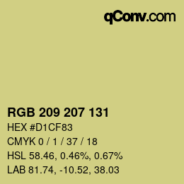 Color code: RGB 209 207 131 | qconv.com