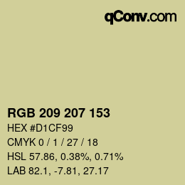 Color code: RGB 209 207 153 | qconv.com