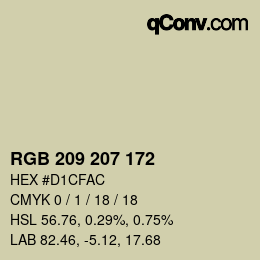 Color code: RGB 209 207 172 | qconv.com