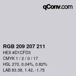 カラーコード: RGB 209 207 211 | qconv.com