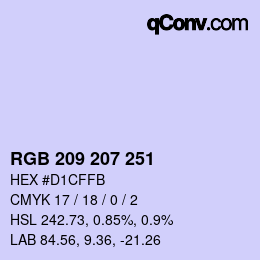 カラーコード: RGB 209 207 251 | qconv.com