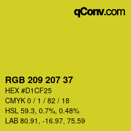 Color code: RGB 209 207 37 | qconv.com