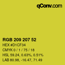 Color code: RGB 209 207 52 | qconv.com