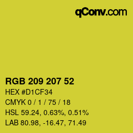 カラーコード: RGB 209 207 52 | qconv.com
