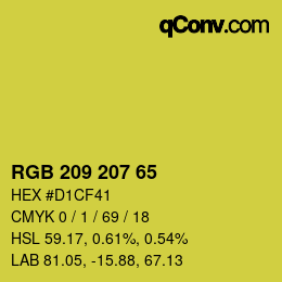Color code: RGB 209 207 65 | qconv.com