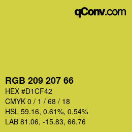 Color code: RGB 209 207 66 | qconv.com