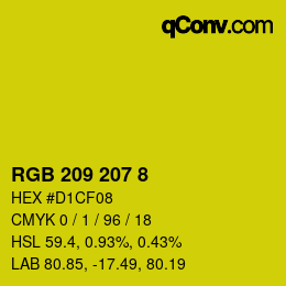 Color code: RGB 209 207 8 | qconv.com