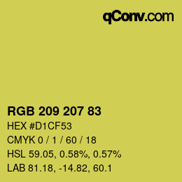 Color code: RGB 209 207 83 | qconv.com