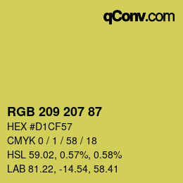 颜色代码: RGB 209 207 87 | qconv.com
