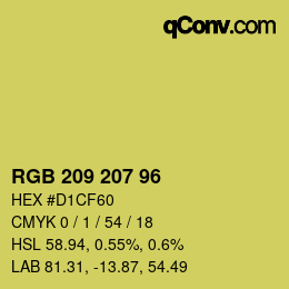 Color code: RGB 209 207 96 | qconv.com