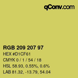 Color code: RGB 209 207 97 | qconv.com
