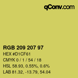 Color code: RGB 209 207 97 | qconv.com