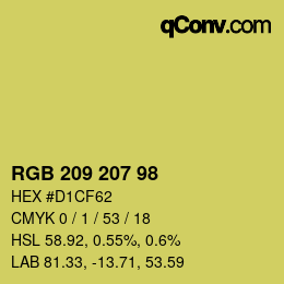 Color code: RGB 209 207 98 | qconv.com