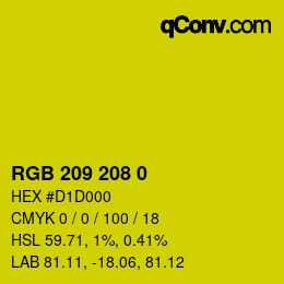 Color code: RGB 209 208 0 | qconv.com