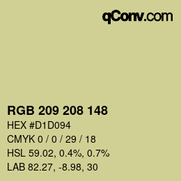 Color code: RGB 209 208 148 | qconv.com