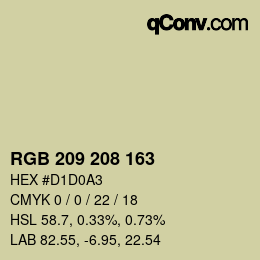 Color code: RGB 209 208 163 | qconv.com