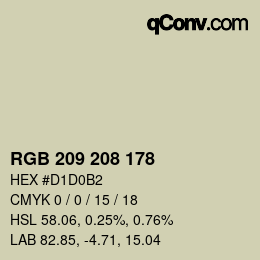 Color code: RGB 209 208 178 | qconv.com